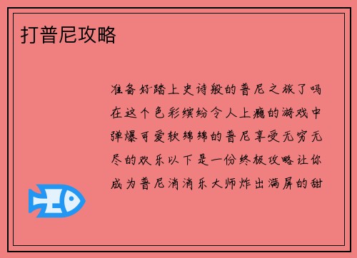 打普尼攻略